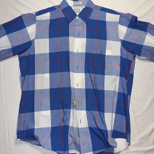 Men's Vintage Hathaway English Poplin Short Sleeve Dress Shirt Size L VTG